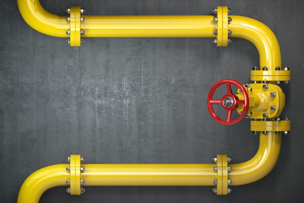 gas pipline welded with flanges