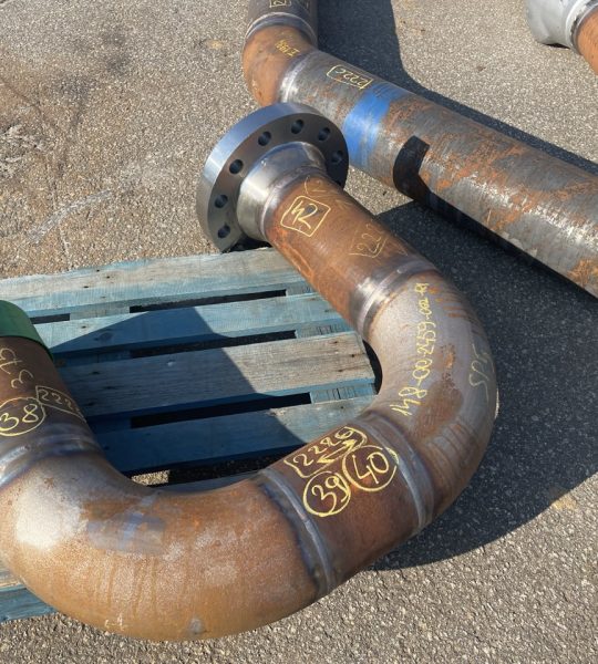 Industrial piping spool after X-ray inspection