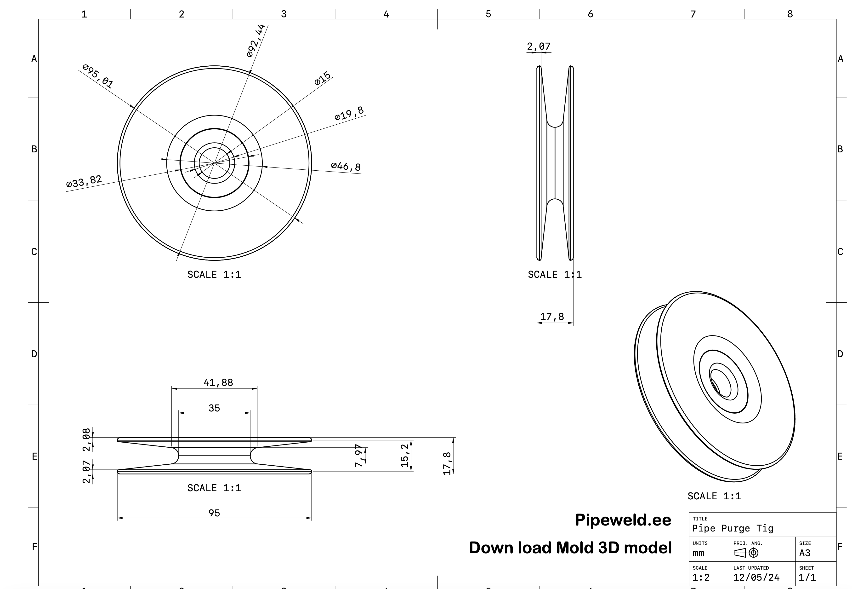 TIG-bakgass utstyr med 3D-form